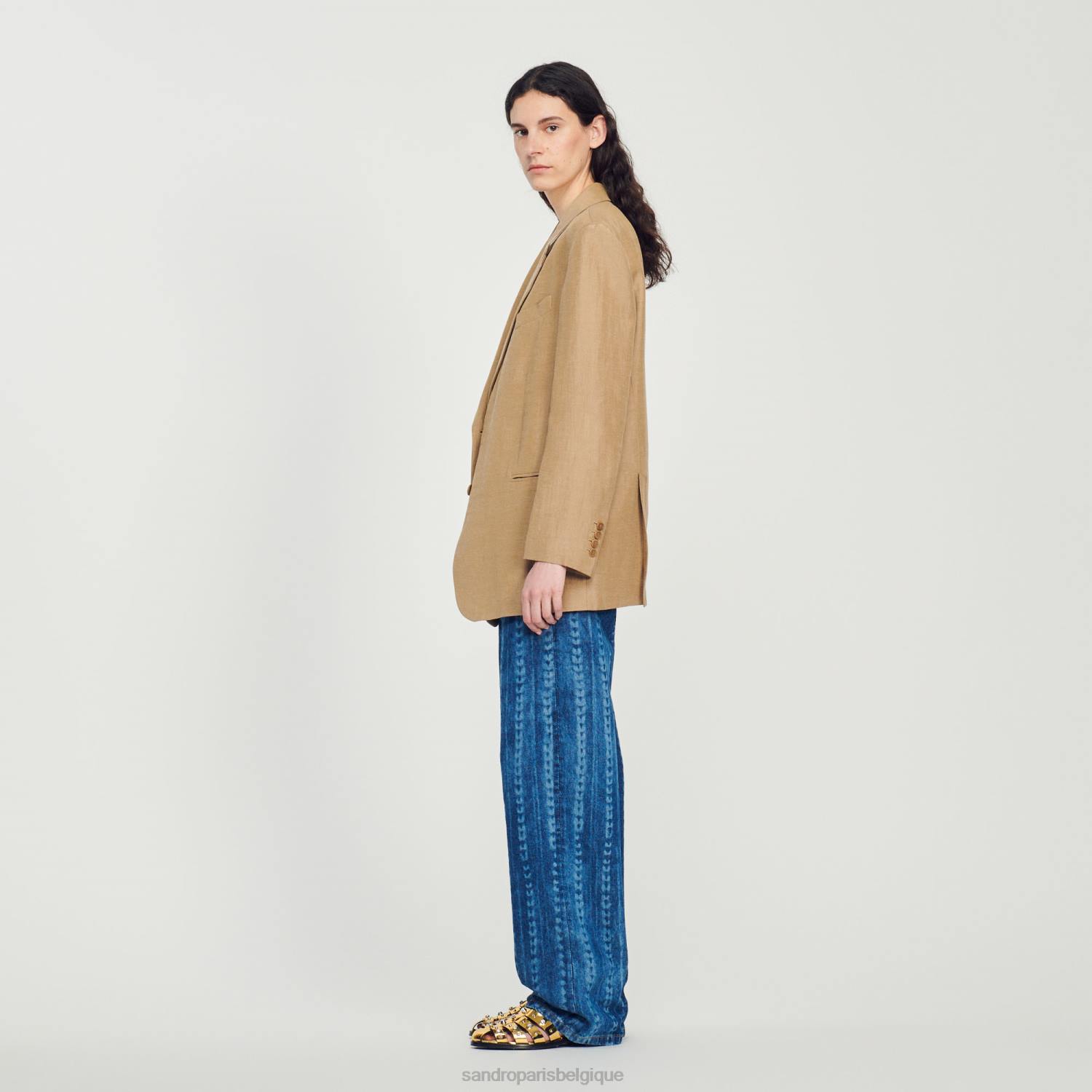 vêtements Sandro Paris veste sur mesure terre femmes XLXD379