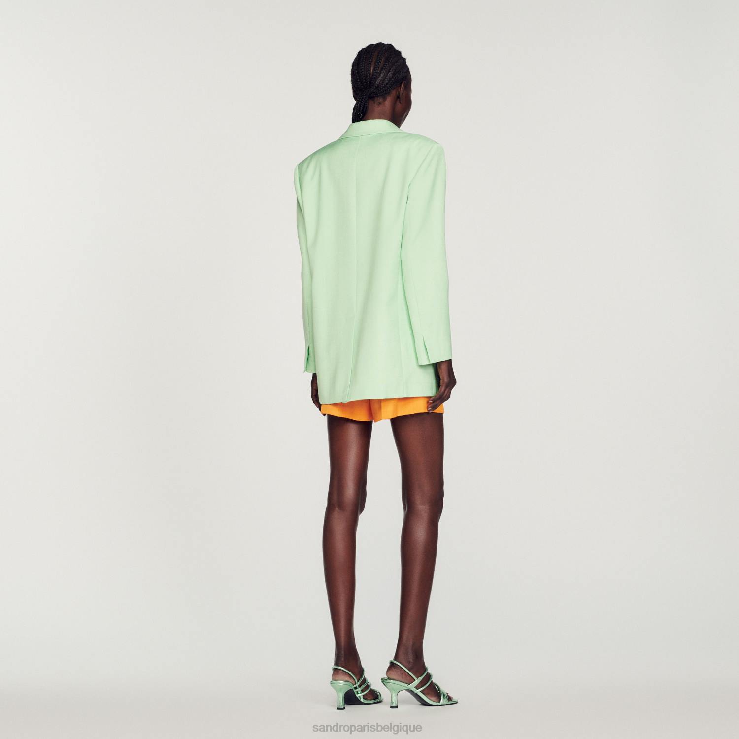 vêtements Sandro Paris veste sur mesure vert clair femmes XLXD429