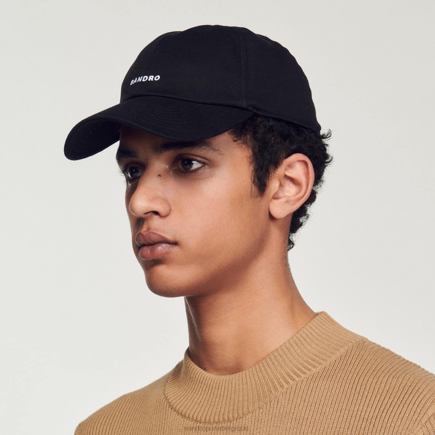 accessoires Sandro Paris casquette brodée noir Hommes XLXD831