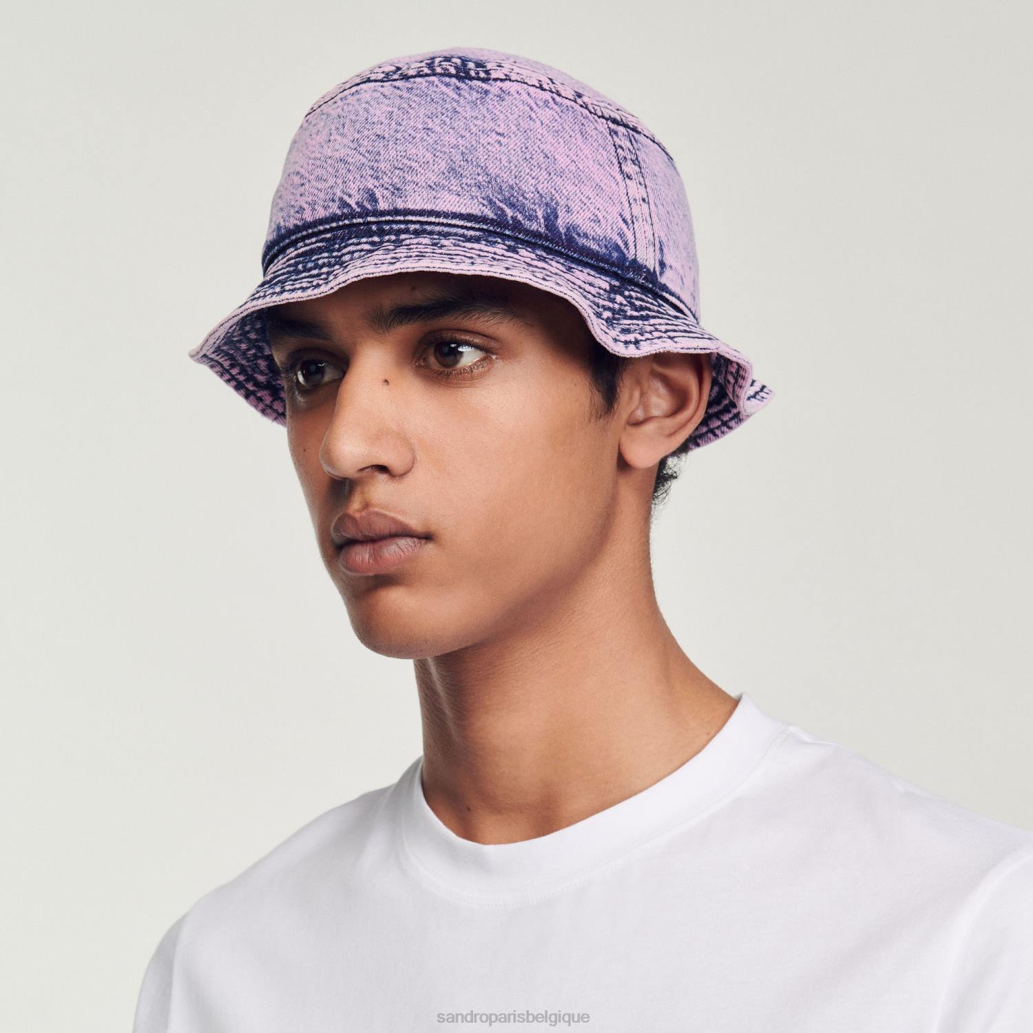 accessoires Sandro Paris chapeau à logo brodé rose Hommes XLXD835