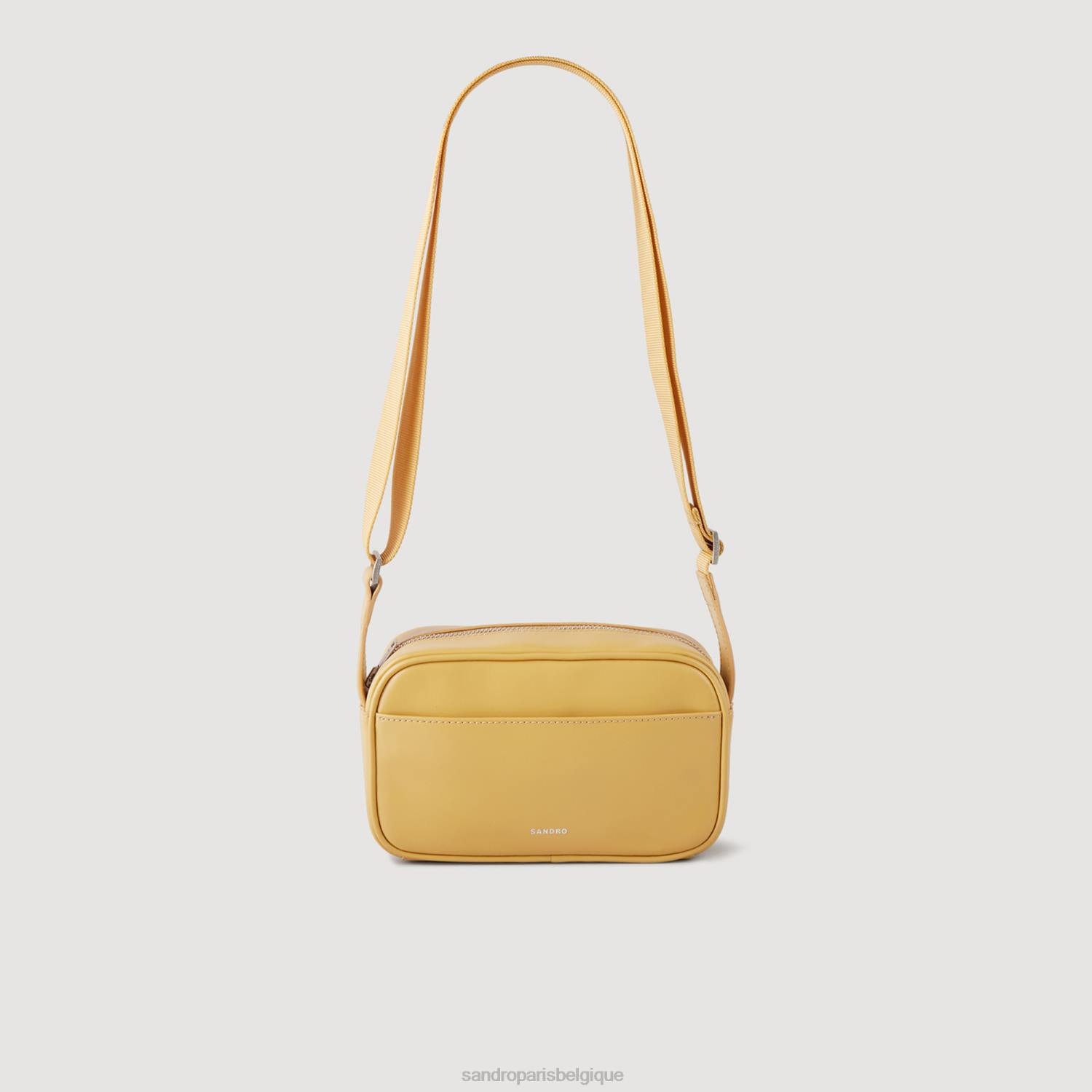 accessoires Sandro Paris petit sac en cuir lisse beige Hommes XLXD859