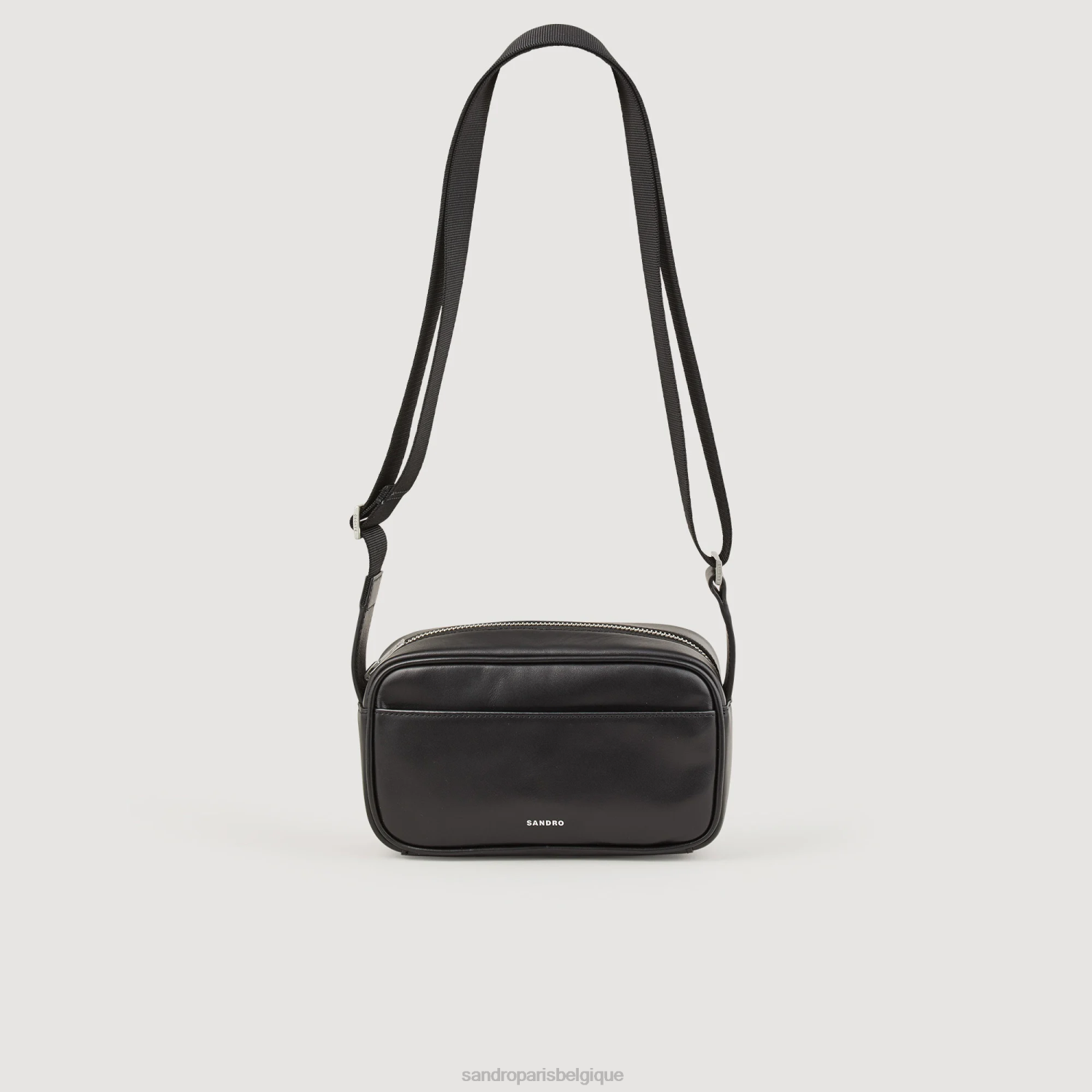 accessoires Sandro Paris petit sac en cuir lisse noir Hommes XLXD858