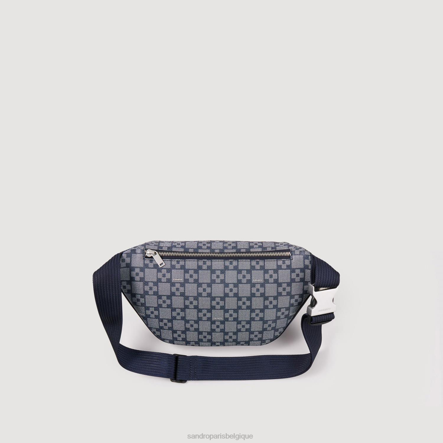 accessoires Sandro Paris sac banane à monogramme bleu Hommes XLXD857