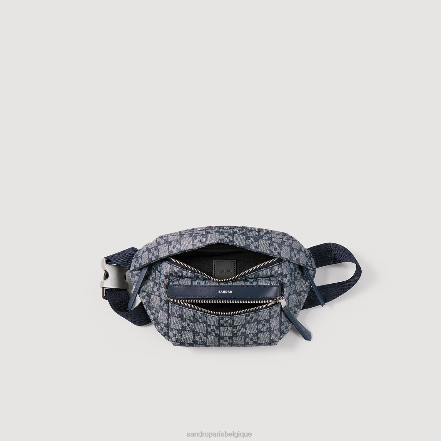 accessoires Sandro Paris sac banane à monogramme bleu Hommes XLXD857