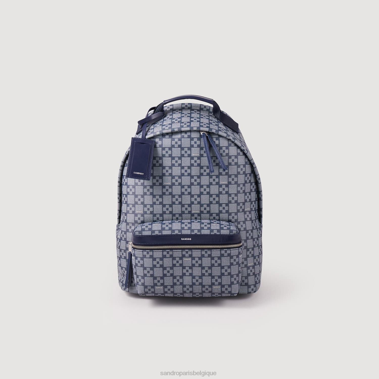 accessoires Sandro Paris sac à dos à croix carrée bleu Hommes XLXD856
