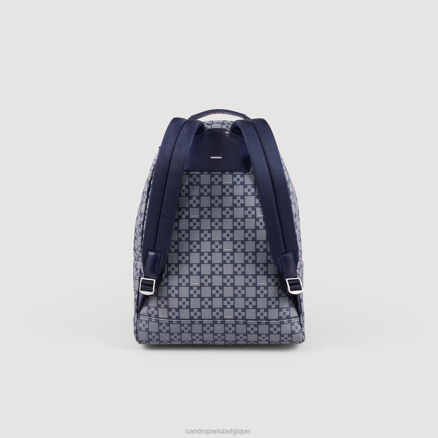 accessoires Sandro Paris sac à dos à croix carrée bleu Hommes XLXD856