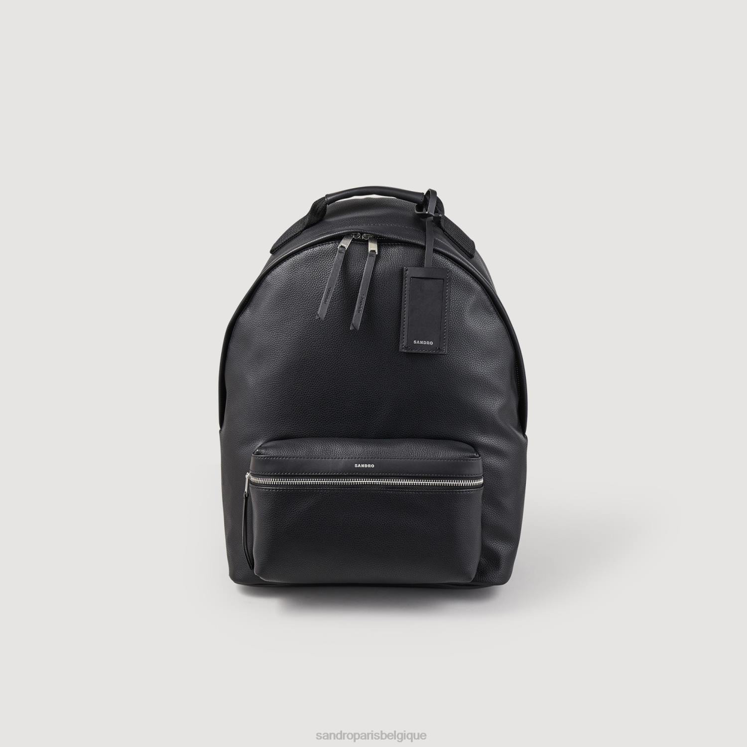 accessoires Sandro Paris sac à dos en toile enduite noir Hommes XLXD841