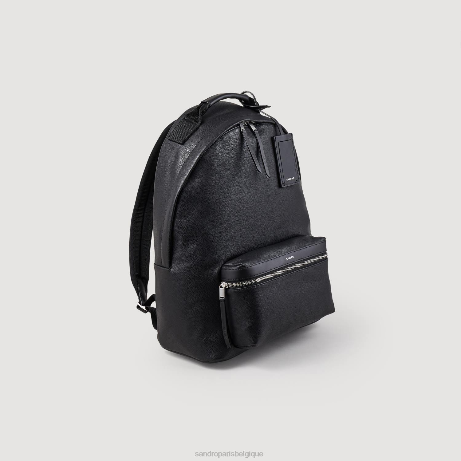 accessoires Sandro Paris sac à dos en toile enduite noir Hommes XLXD841