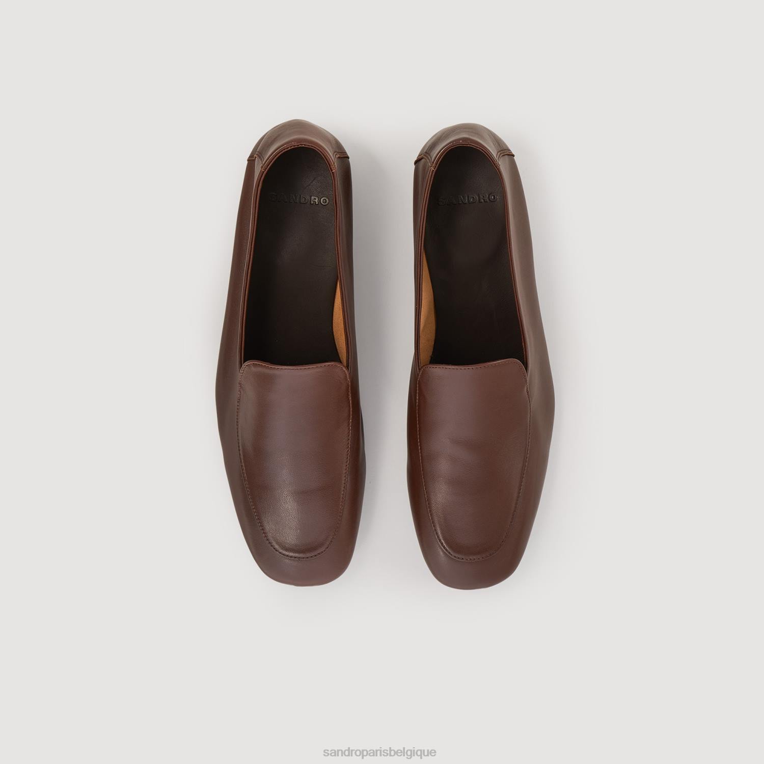 chaussure Sandro Paris mocassins en cuir brun Hommes XLXD854