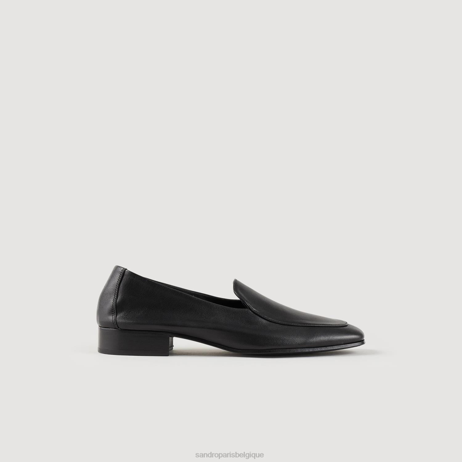chaussure Sandro Paris mocassins en cuir noir Hommes XLXD855