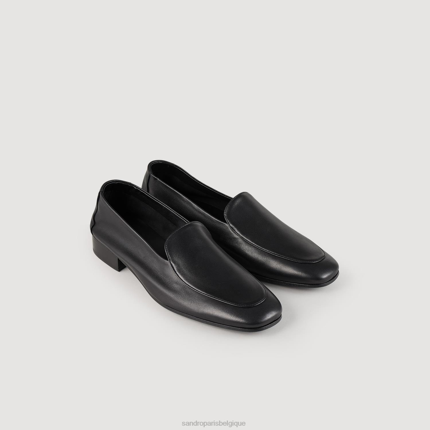 chaussure Sandro Paris mocassins en cuir noir Hommes XLXD855