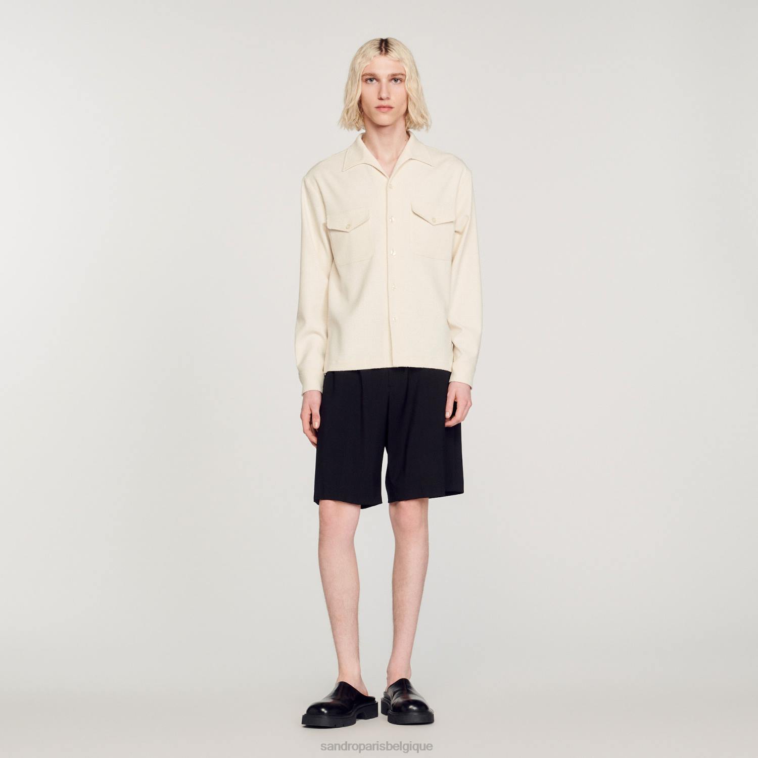 vêtements Sandro Paris chemise ample blanc Hommes XLXD708