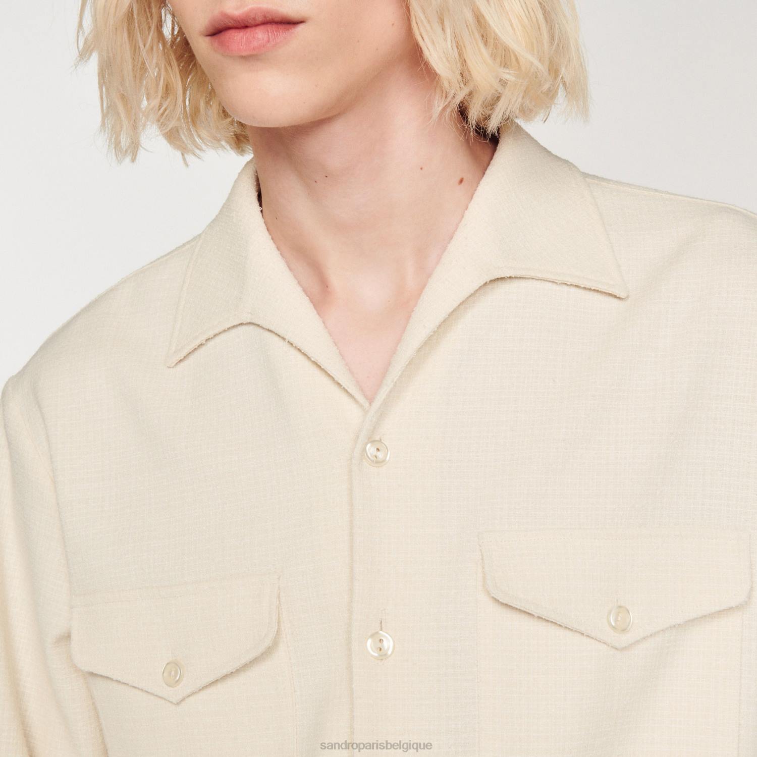 vêtements Sandro Paris chemise ample blanc Hommes XLXD708