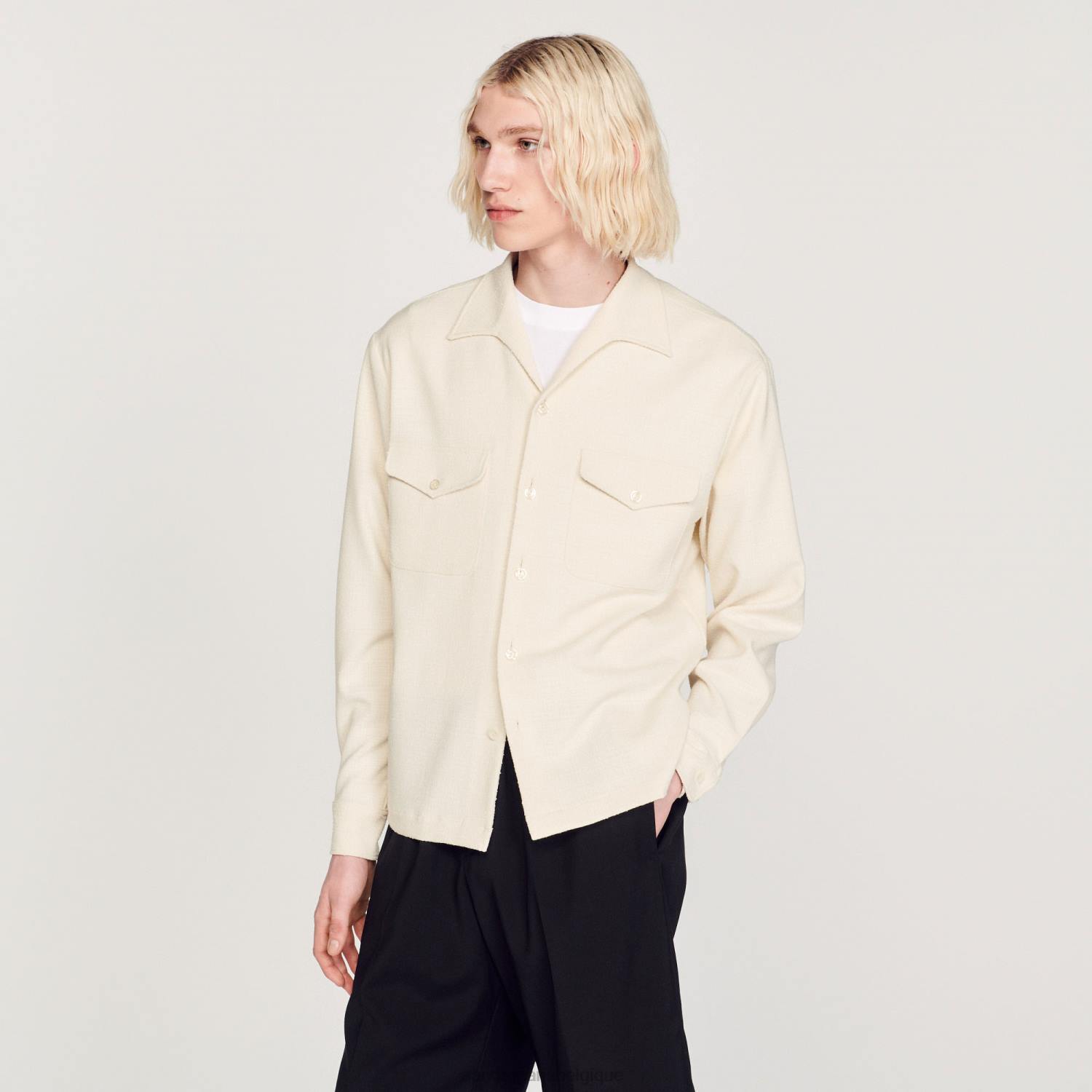vêtements Sandro Paris chemise ample blanc Hommes XLXD708
