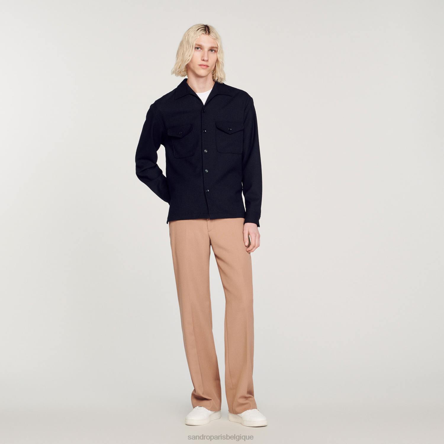 vêtements Sandro Paris chemise ample une couleur Hommes XLXD699