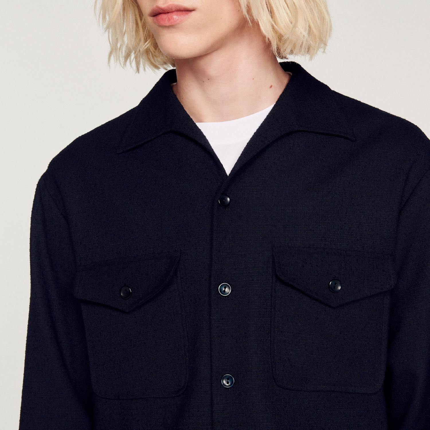 vêtements Sandro Paris chemise ample une couleur Hommes XLXD699