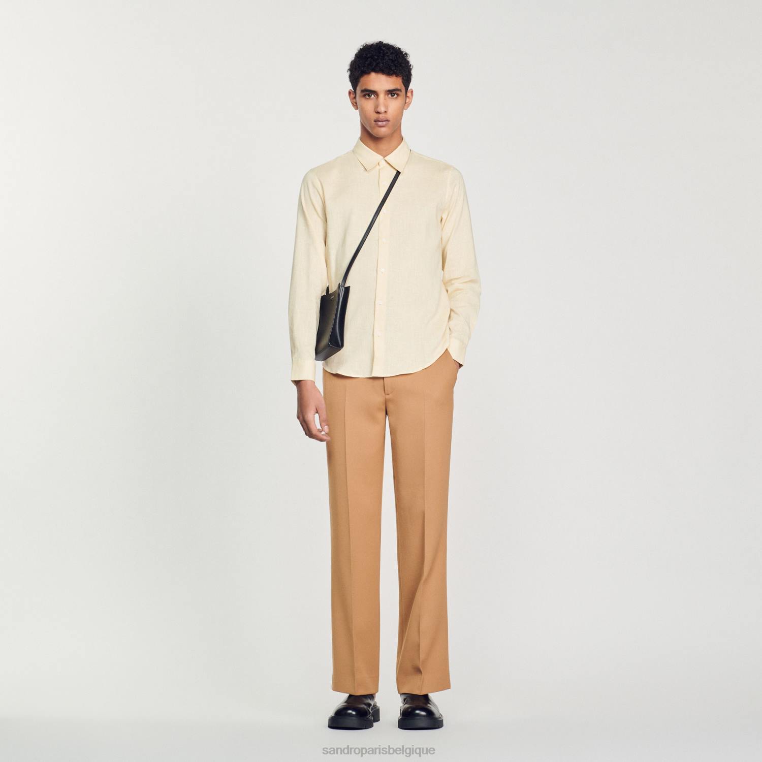 vêtements Sandro Paris chemise classique beige Hommes XLXD779