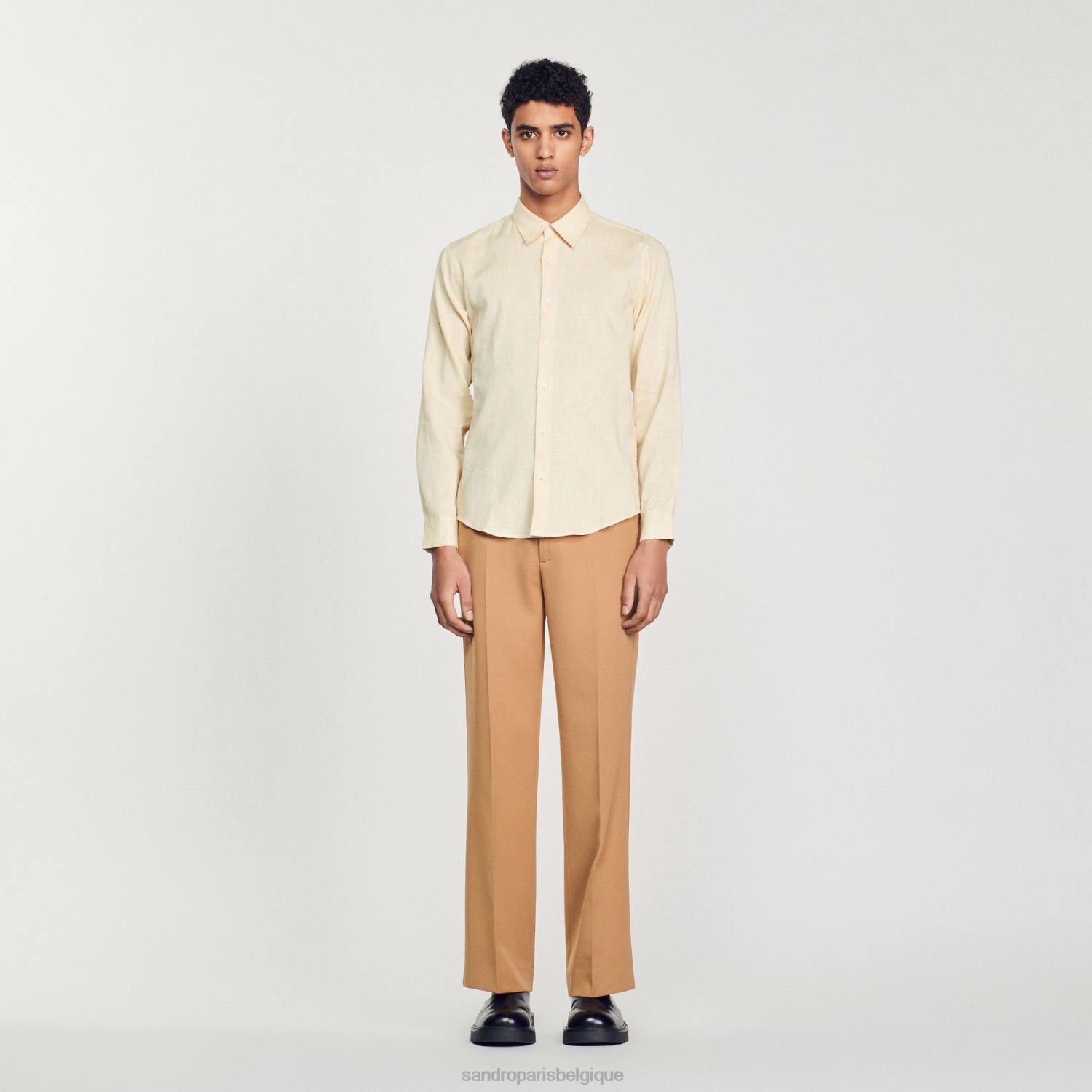 vêtements Sandro Paris chemise classique beige Hommes XLXD779