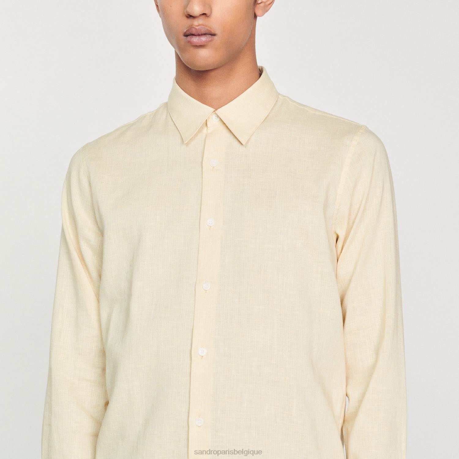 vêtements Sandro Paris chemise classique beige Hommes XLXD779