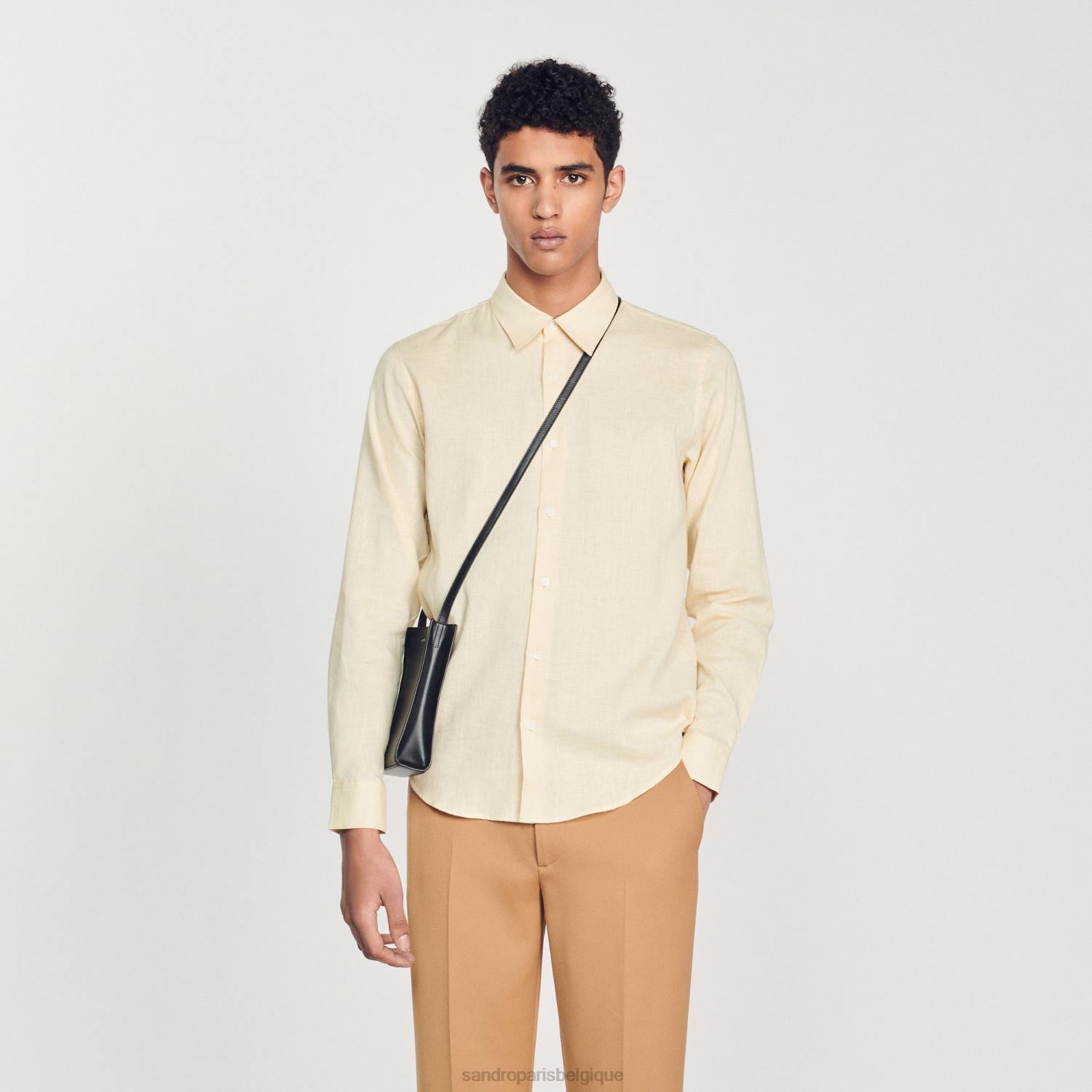 vêtements Sandro Paris chemise classique beige Hommes XLXD779