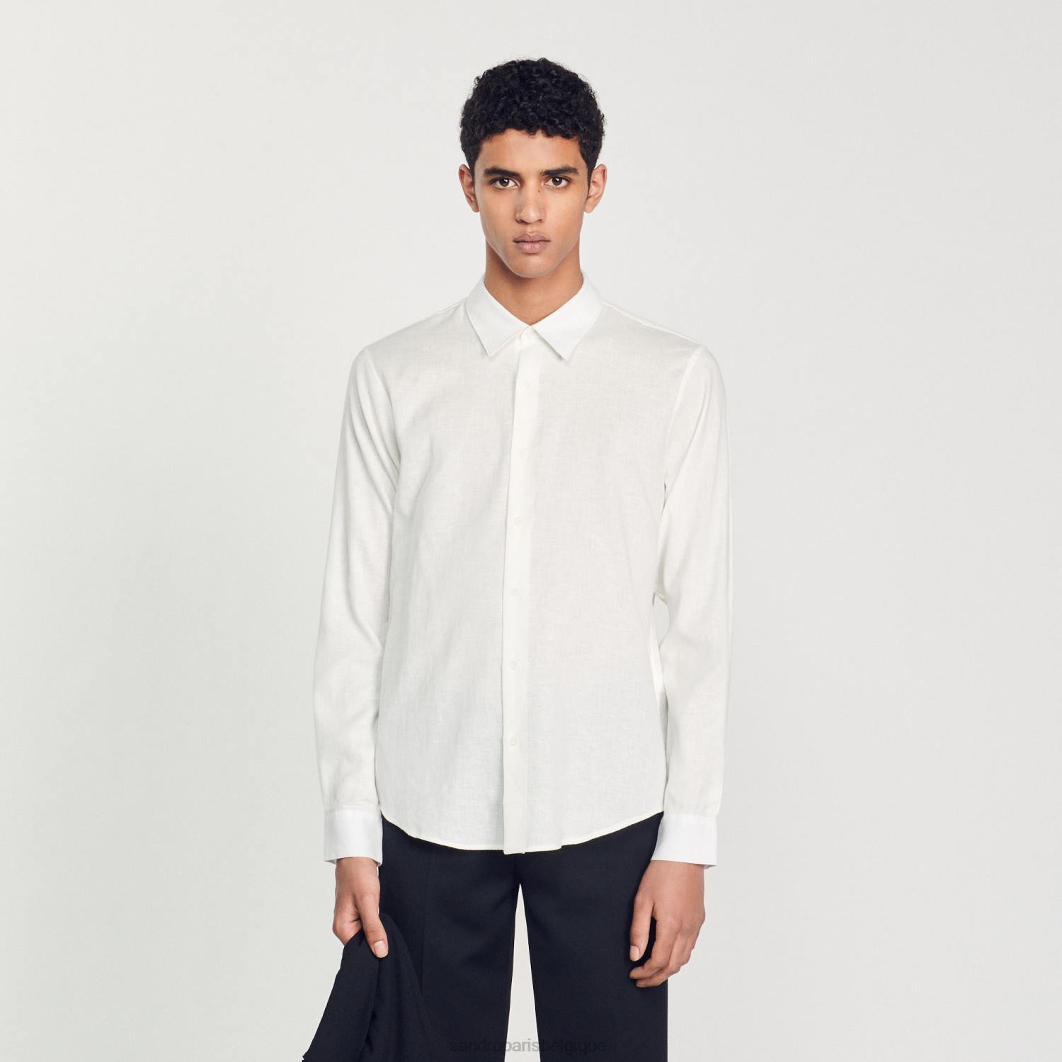 vêtements Sandro Paris chemise classique blanc Hommes XLXD756