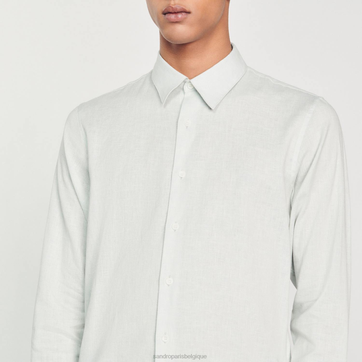 vêtements Sandro Paris chemise classique bleu clair Hommes XLXD778
