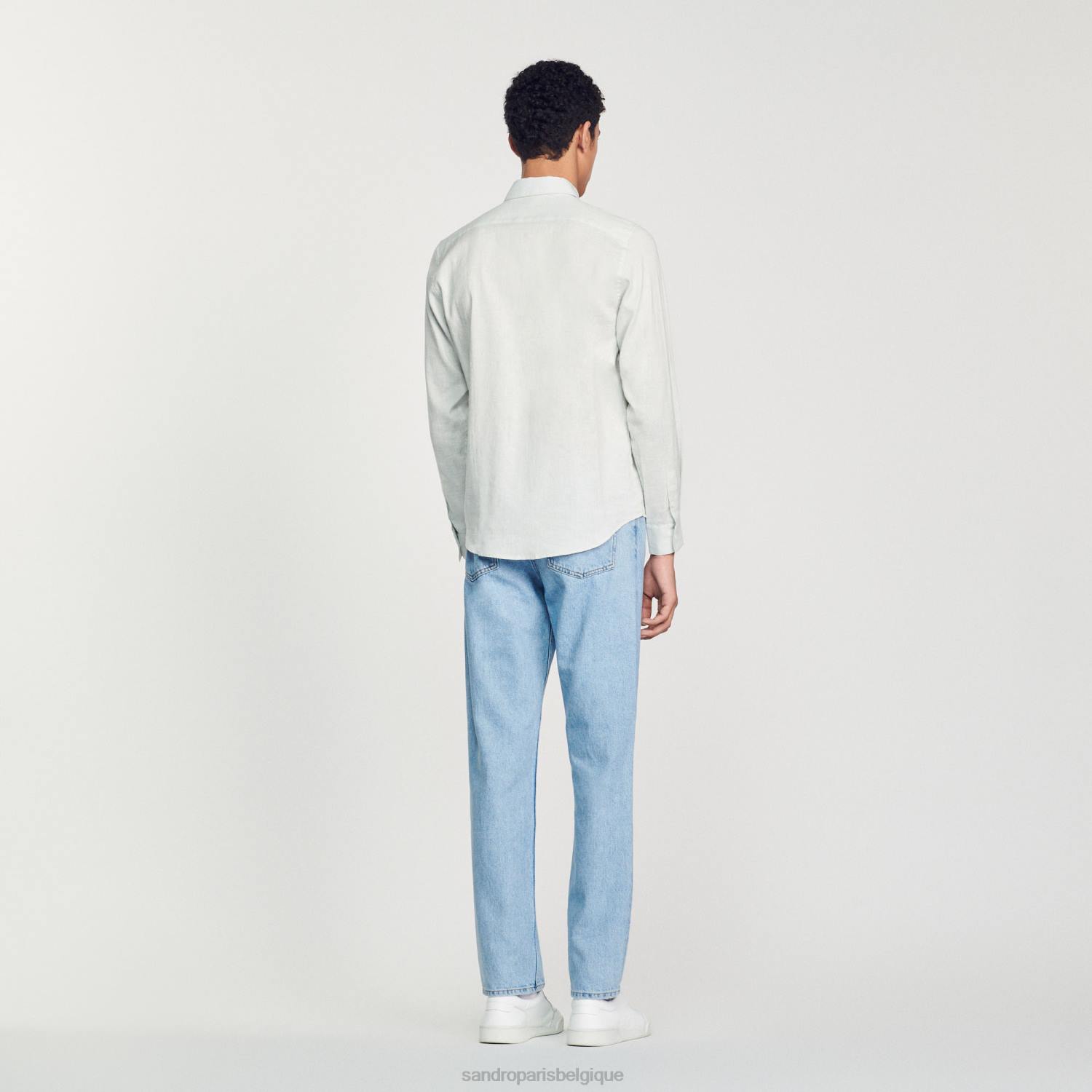 vêtements Sandro Paris chemise classique bleu clair Hommes XLXD778