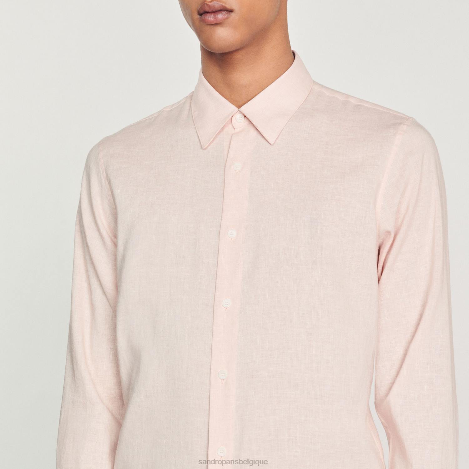 vêtements Sandro Paris chemise classique rose clair Hommes XLXD822