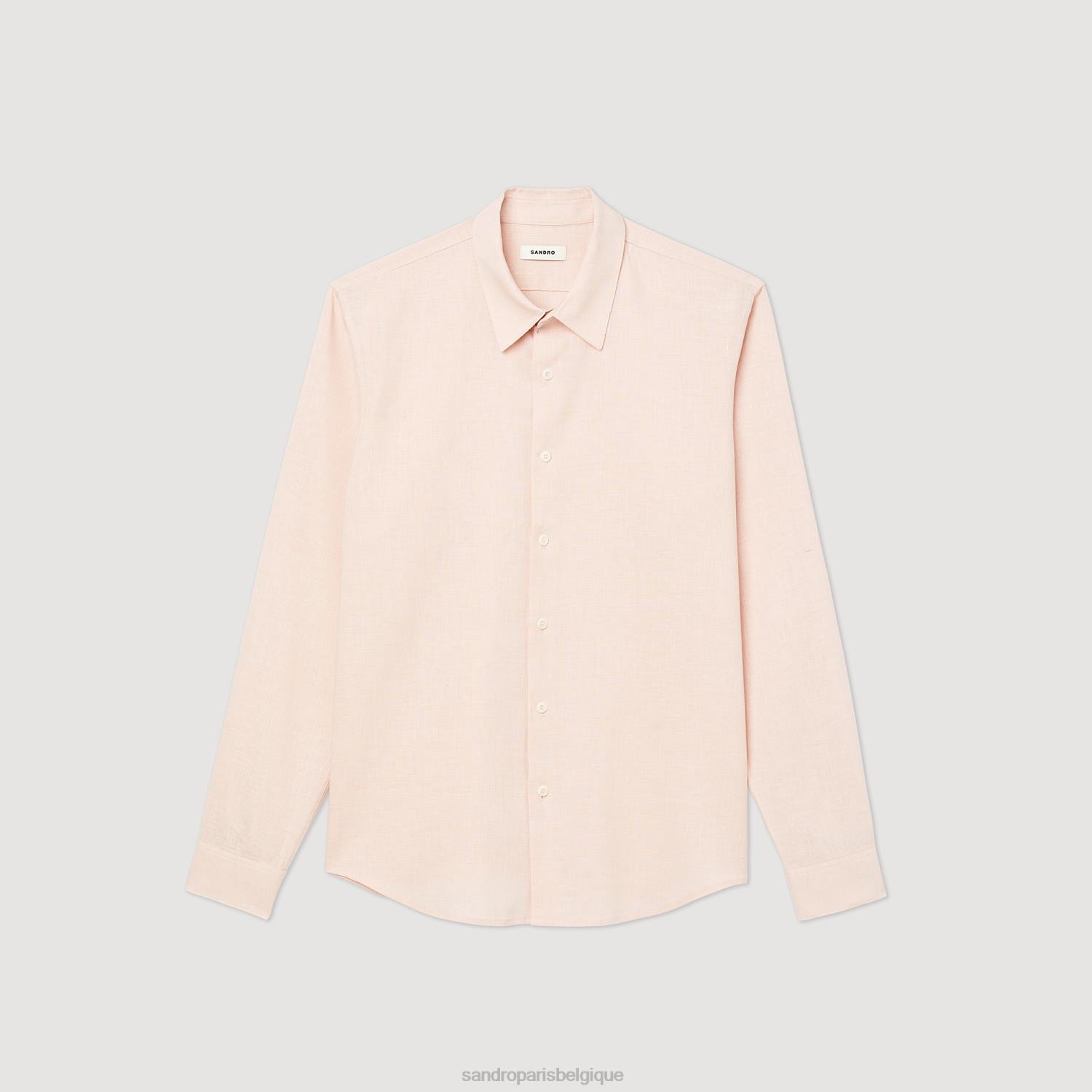 vêtements Sandro Paris chemise classique rose clair Hommes XLXD822