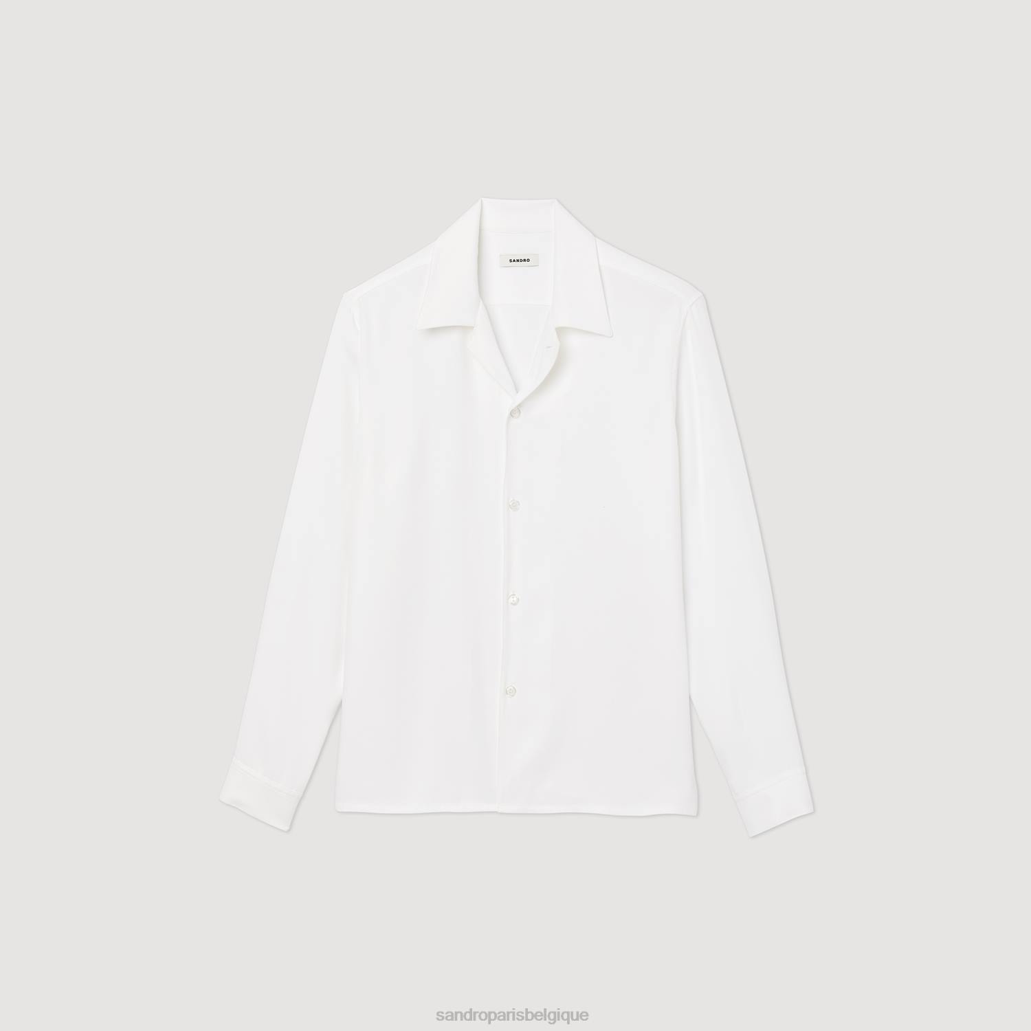 vêtements Sandro Paris chemise fluide à col italien une couleur Hommes XLXD744