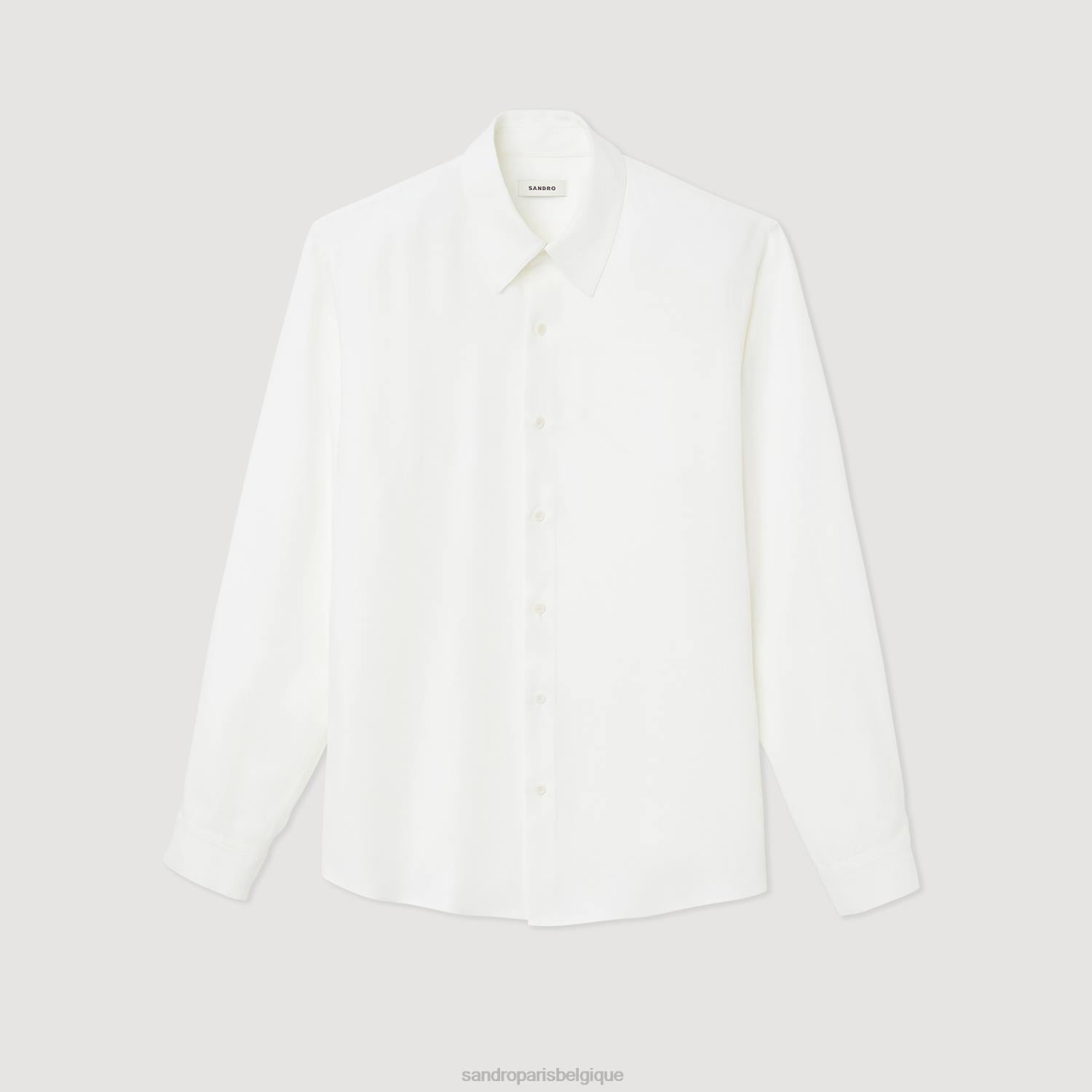 vêtements Sandro Paris chemise fluide à manches longues blanc Hommes XLXD681