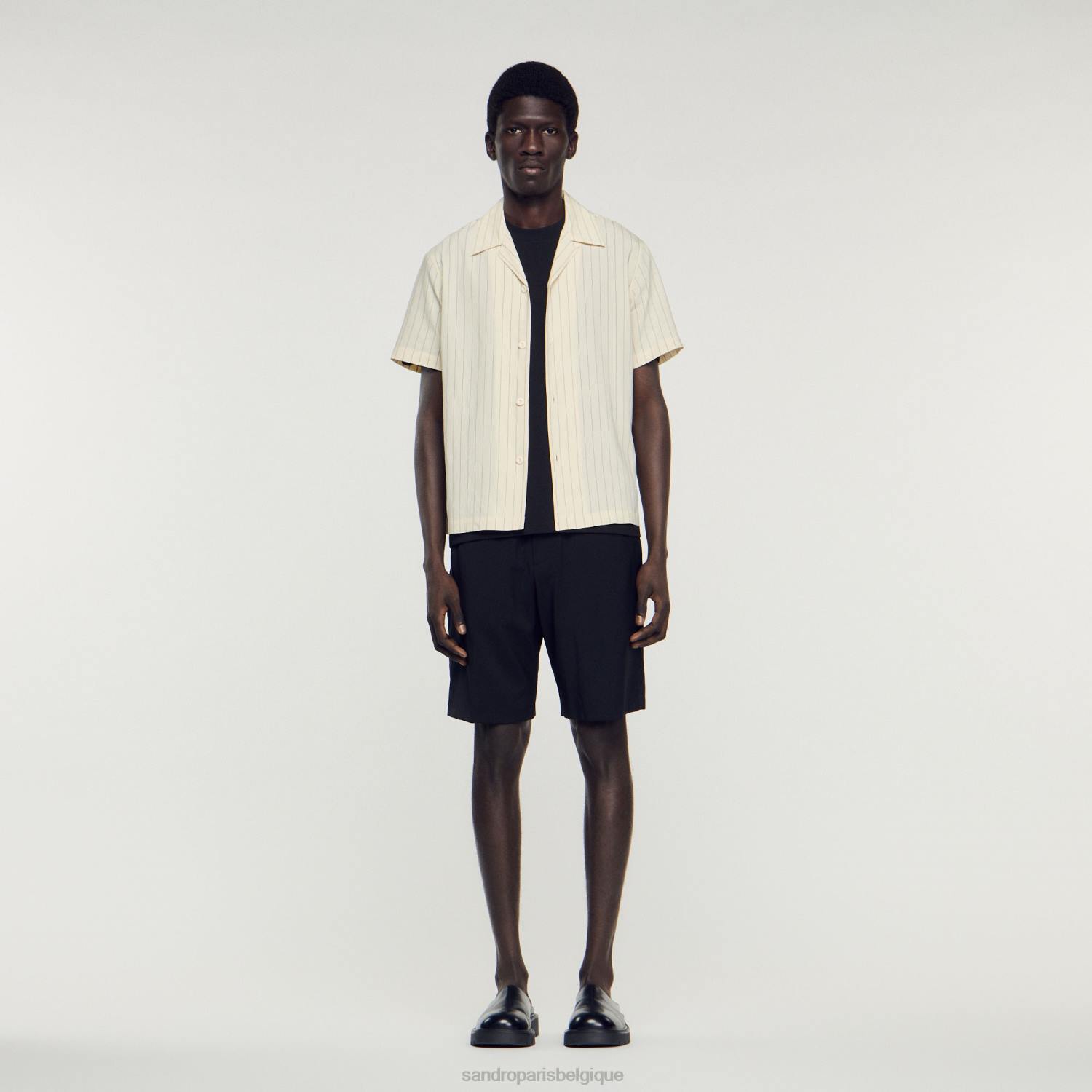 vêtements Sandro Paris chemise à manches courtes beige Hommes XLXD784
