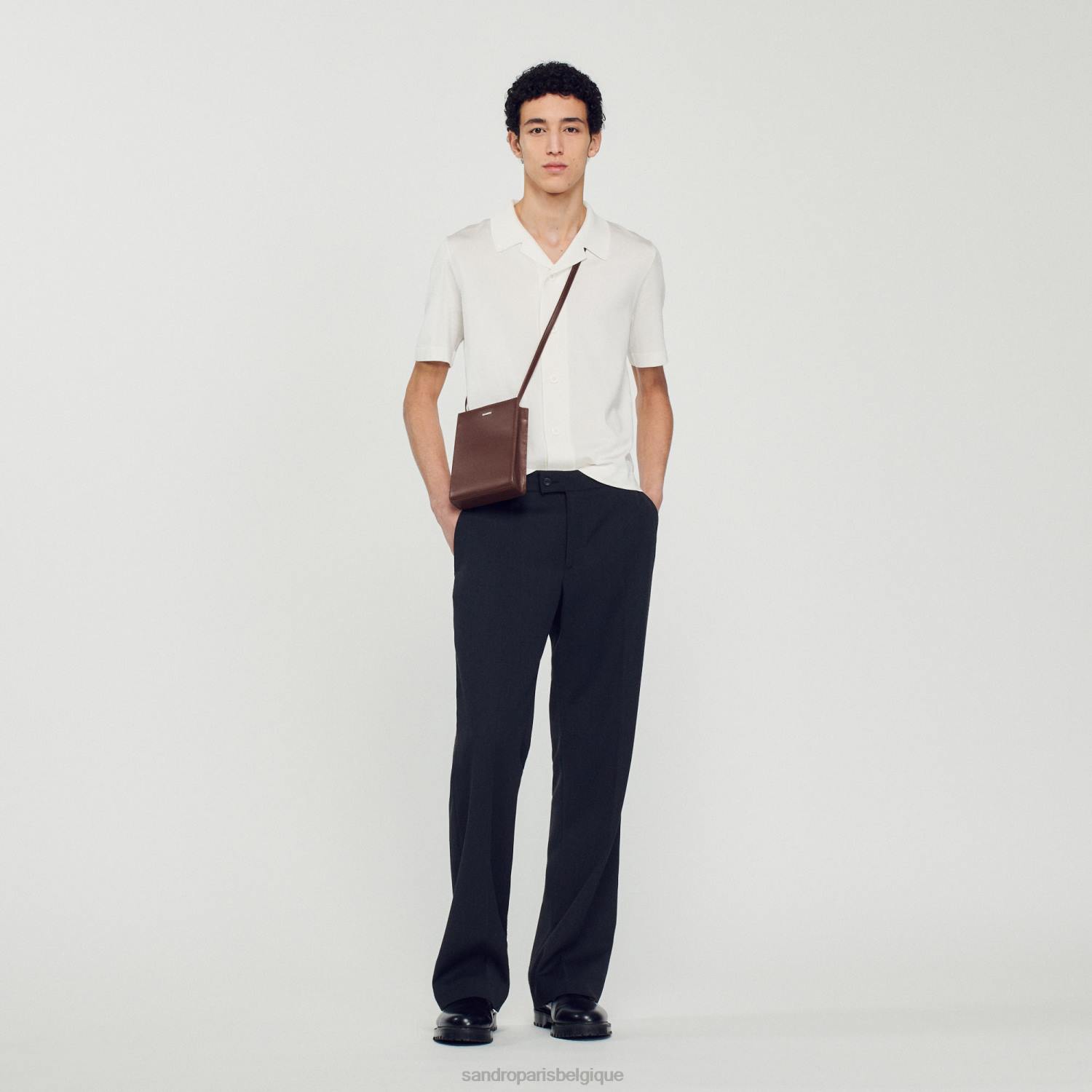 vêtements Sandro Paris chemise à manches courtes blanc Hommes XLXD721