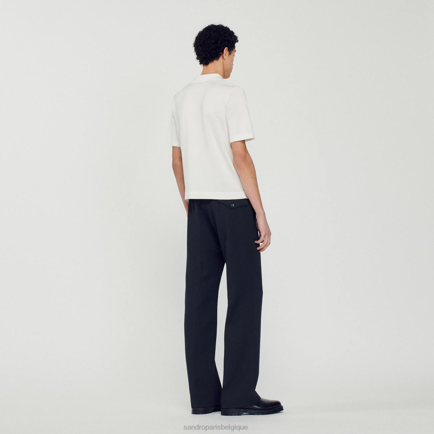 vêtements Sandro Paris chemise à manches courtes blanc Hommes XLXD721