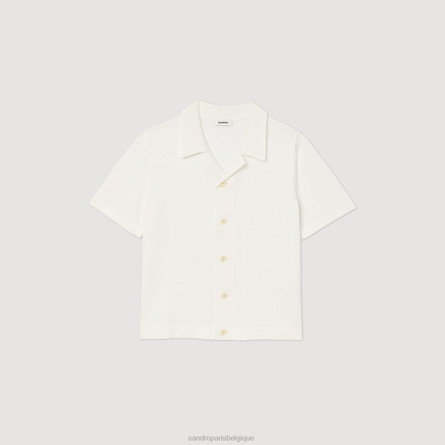 vêtements Sandro Paris chemise à manches courtes blanc Hommes XLXD721