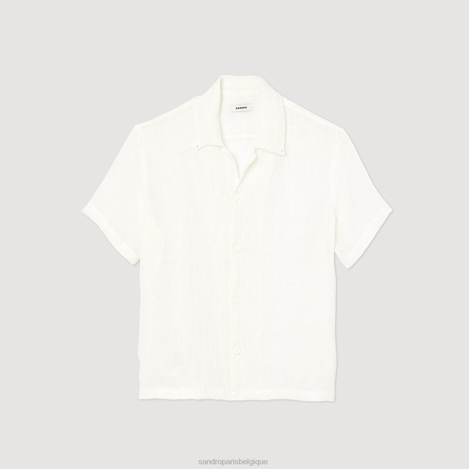 vêtements Sandro Paris chemise à manches courtes écru Hommes XLXD595