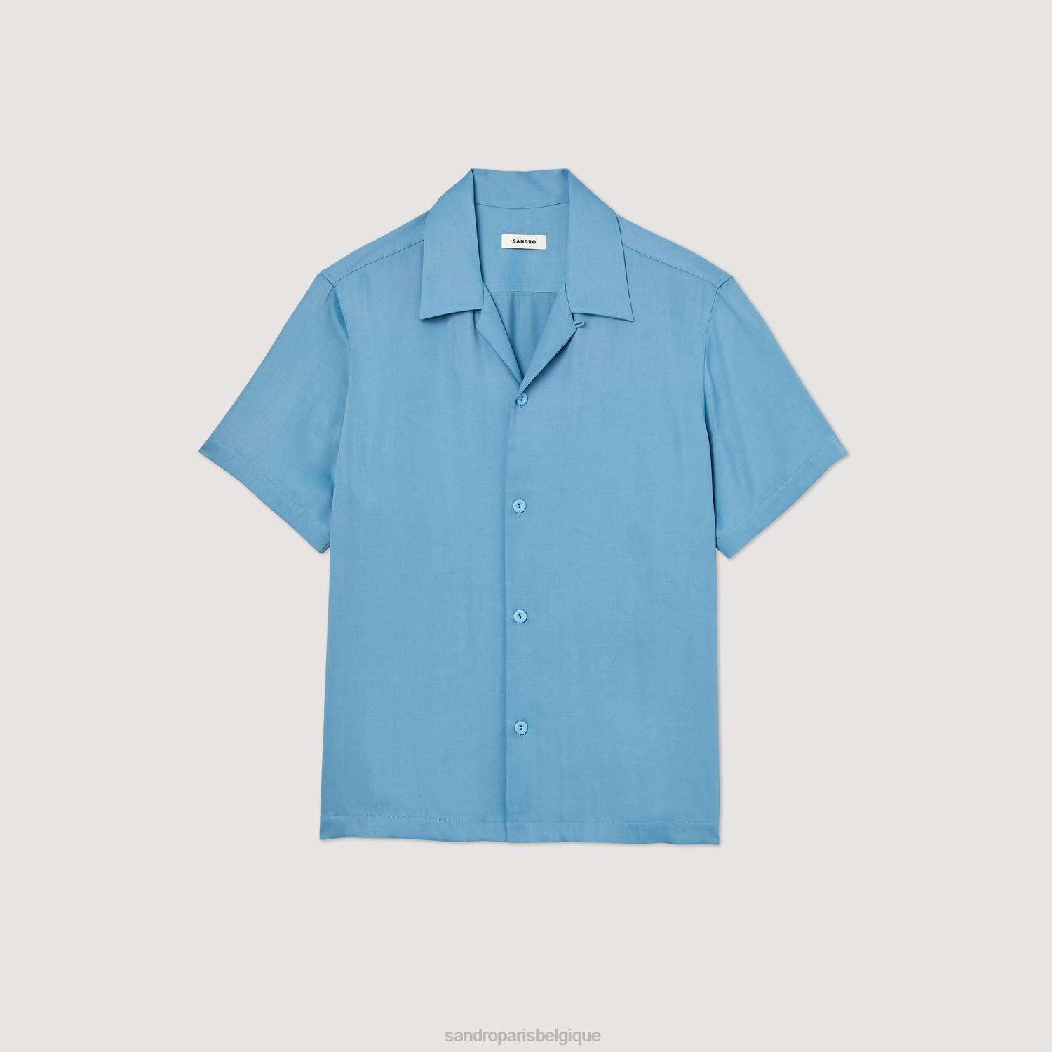 vêtements Sandro Paris chemise à manches courtes une couleur Hommes XLXD734
