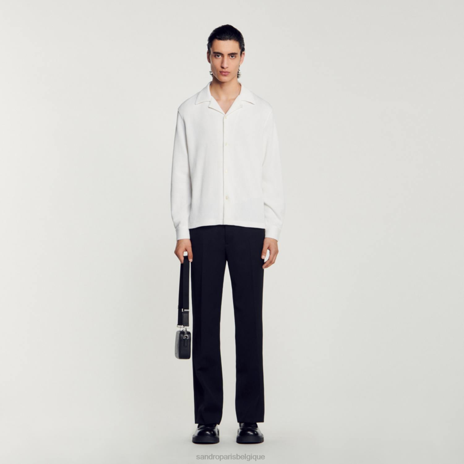 vêtements Sandro Paris chemise à manches longues écru Hommes XLXD588