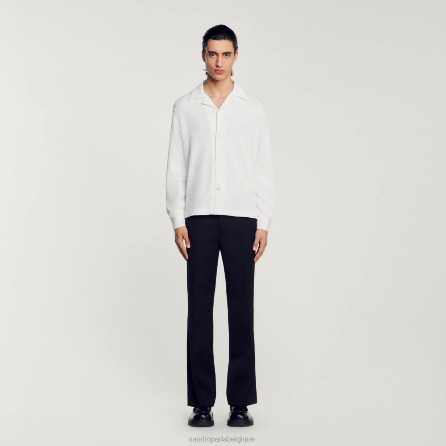 vêtements Sandro Paris chemise à manches longues écru Hommes XLXD588