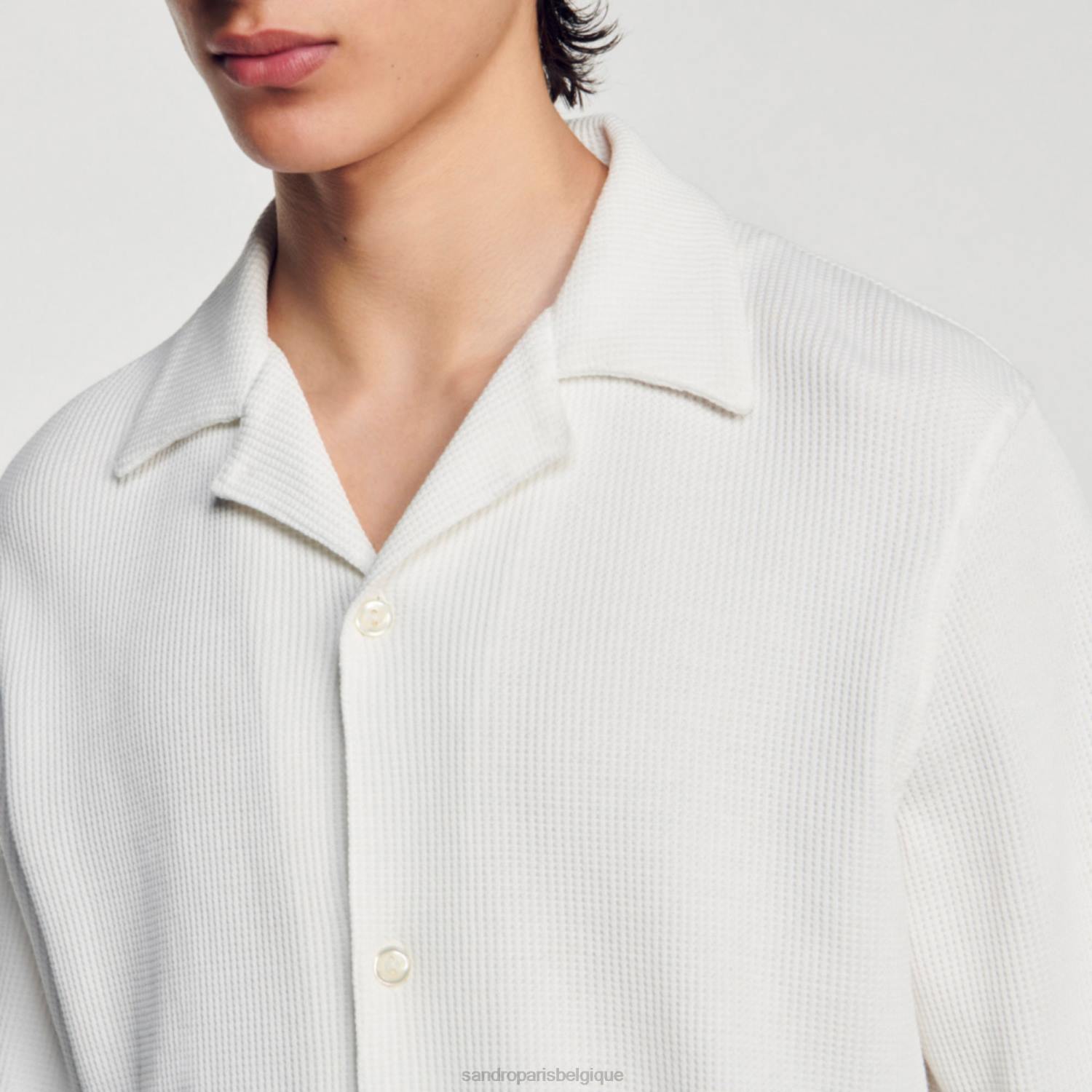vêtements Sandro Paris chemise à manches longues écru Hommes XLXD588