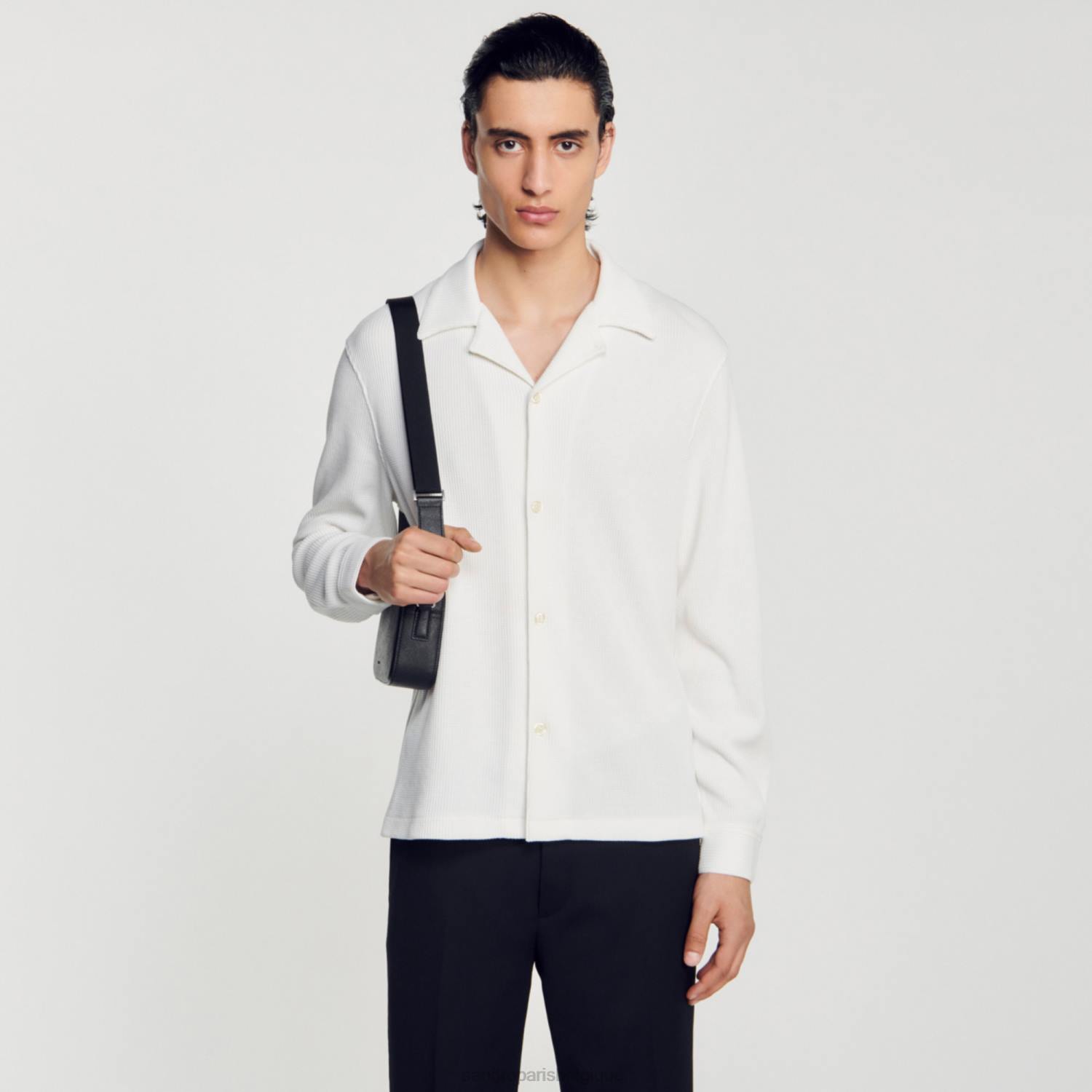 vêtements Sandro Paris chemise à manches longues écru Hommes XLXD588
