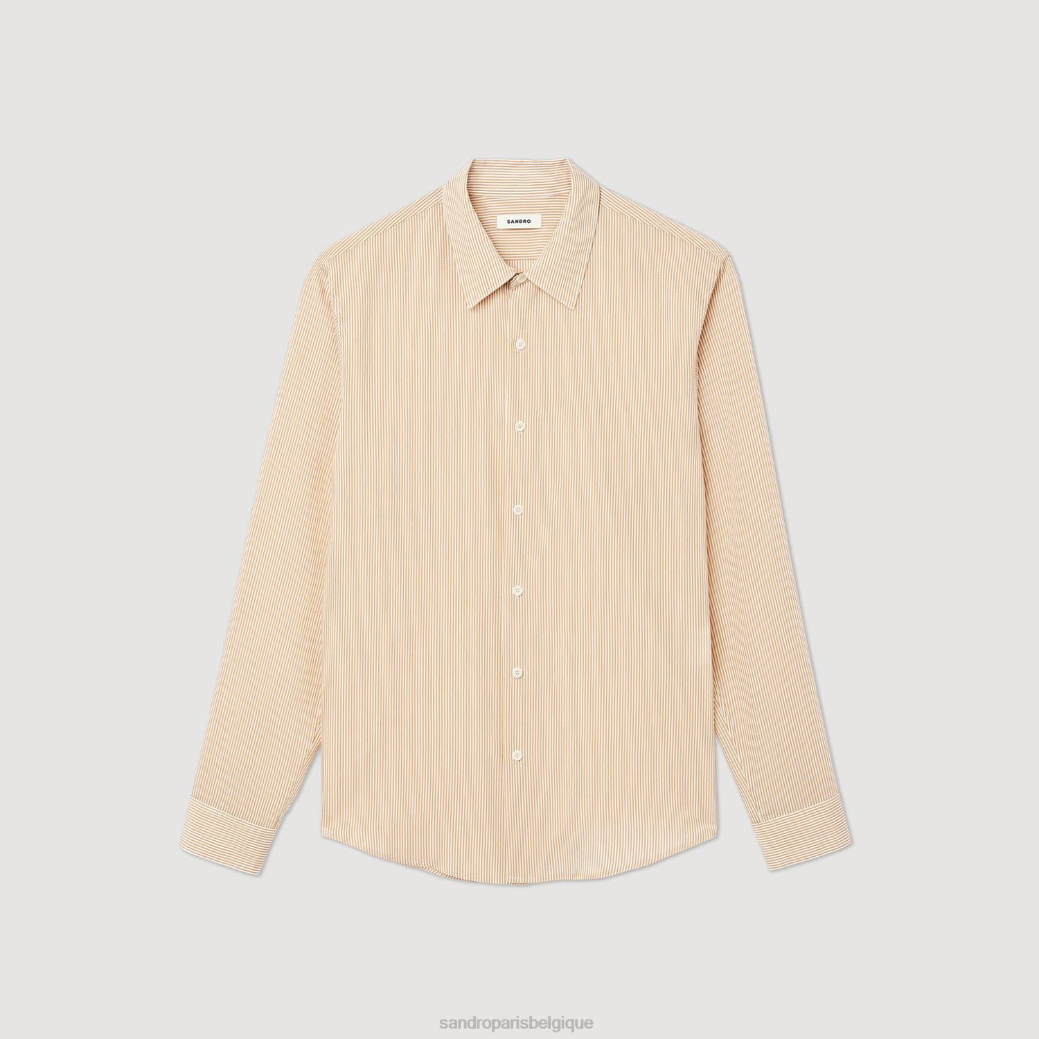 vêtements Sandro Paris chemise rayée rose clair Hommes XLXD696