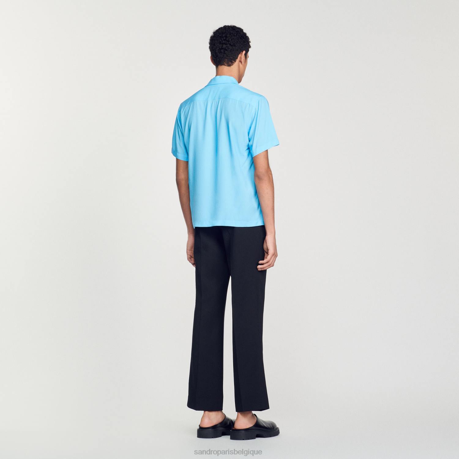 vêtements Sandro Paris chemise statue bleu ciel Hommes XLXD722