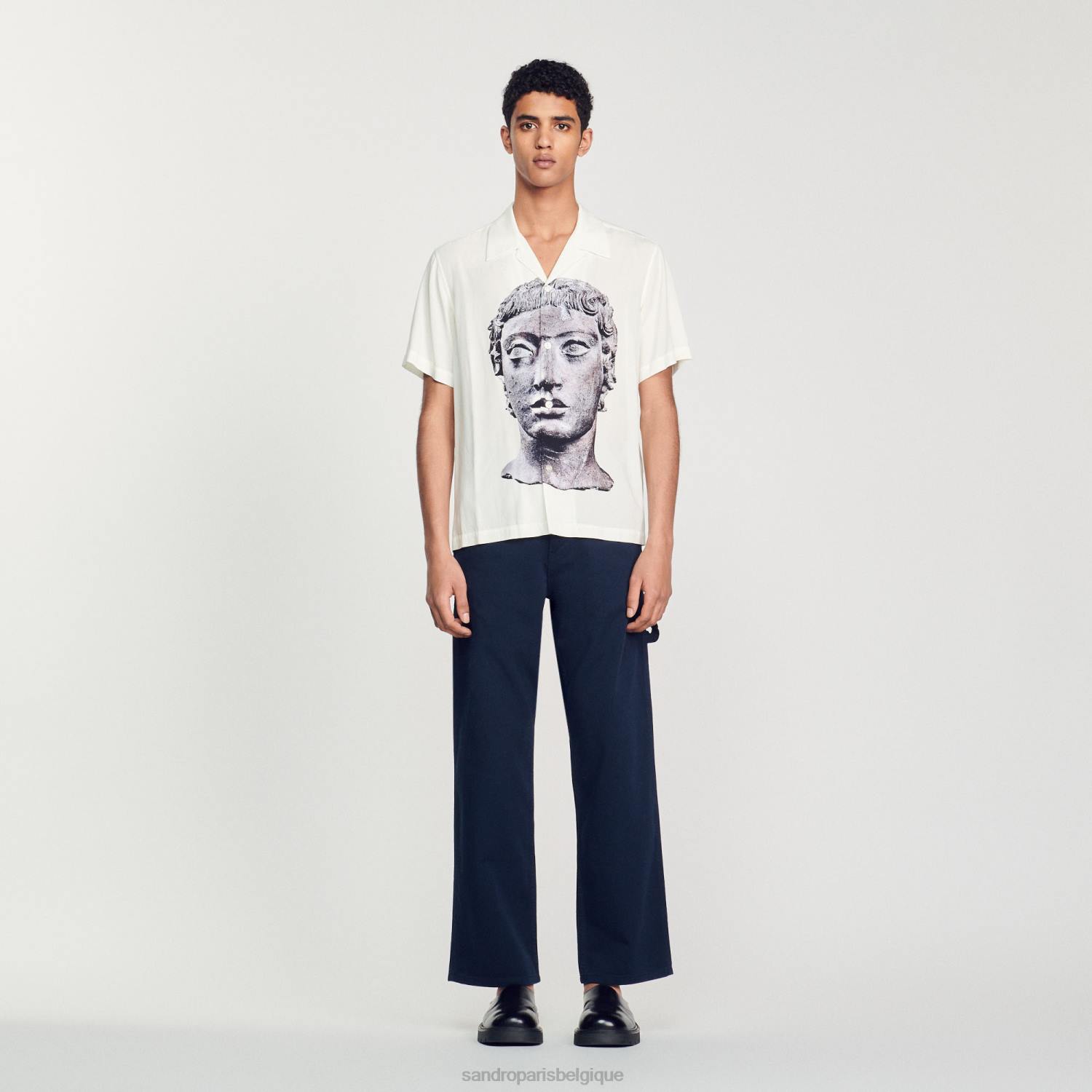 vêtements Sandro Paris chemise statue écru Hommes XLXD701