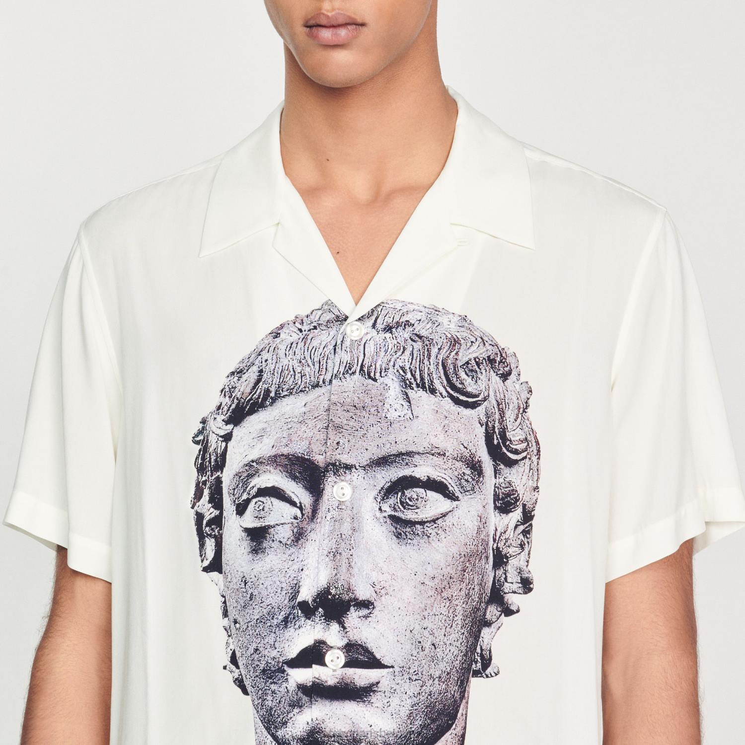 vêtements Sandro Paris chemise statue écru Hommes XLXD701