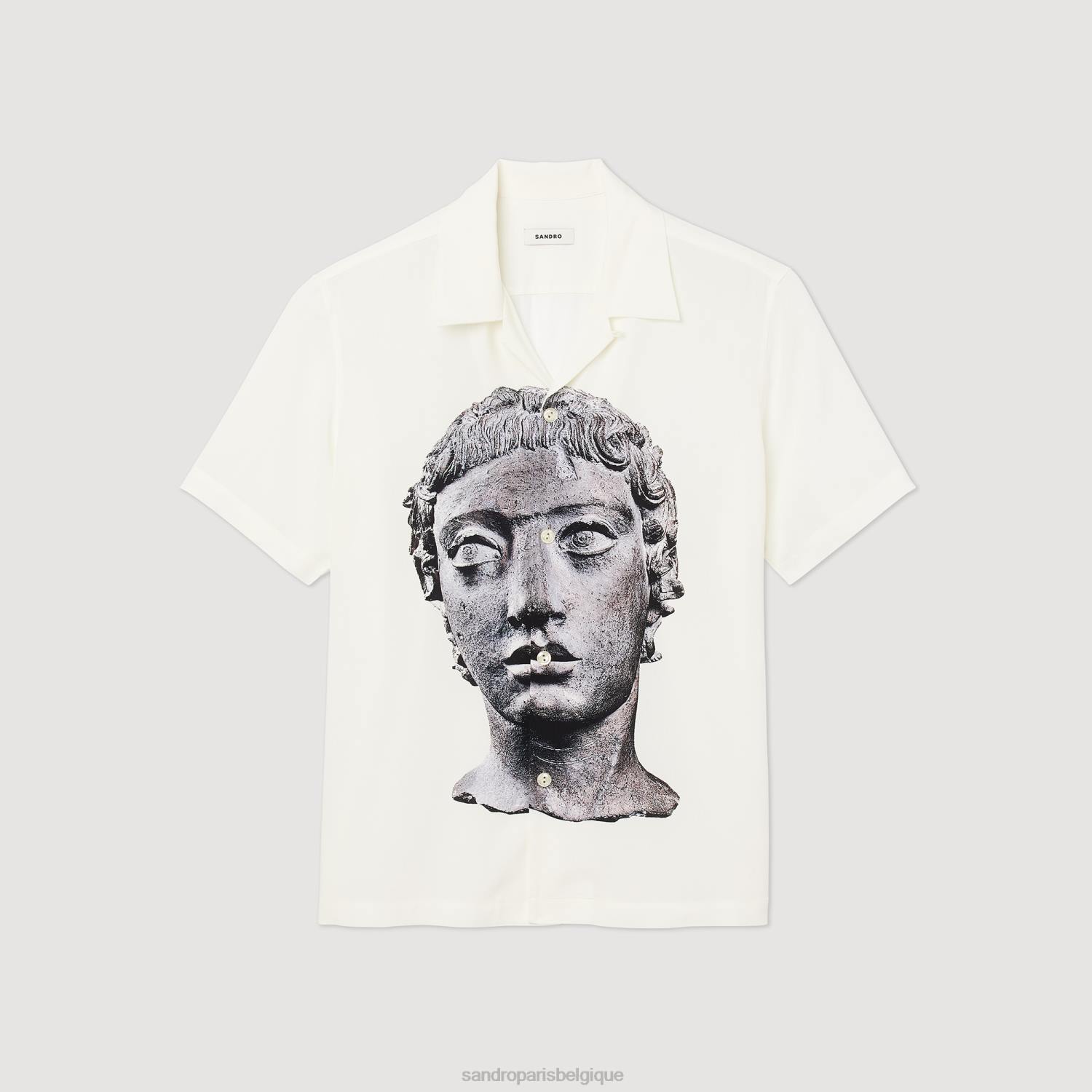 vêtements Sandro Paris chemise statue écru Hommes XLXD701