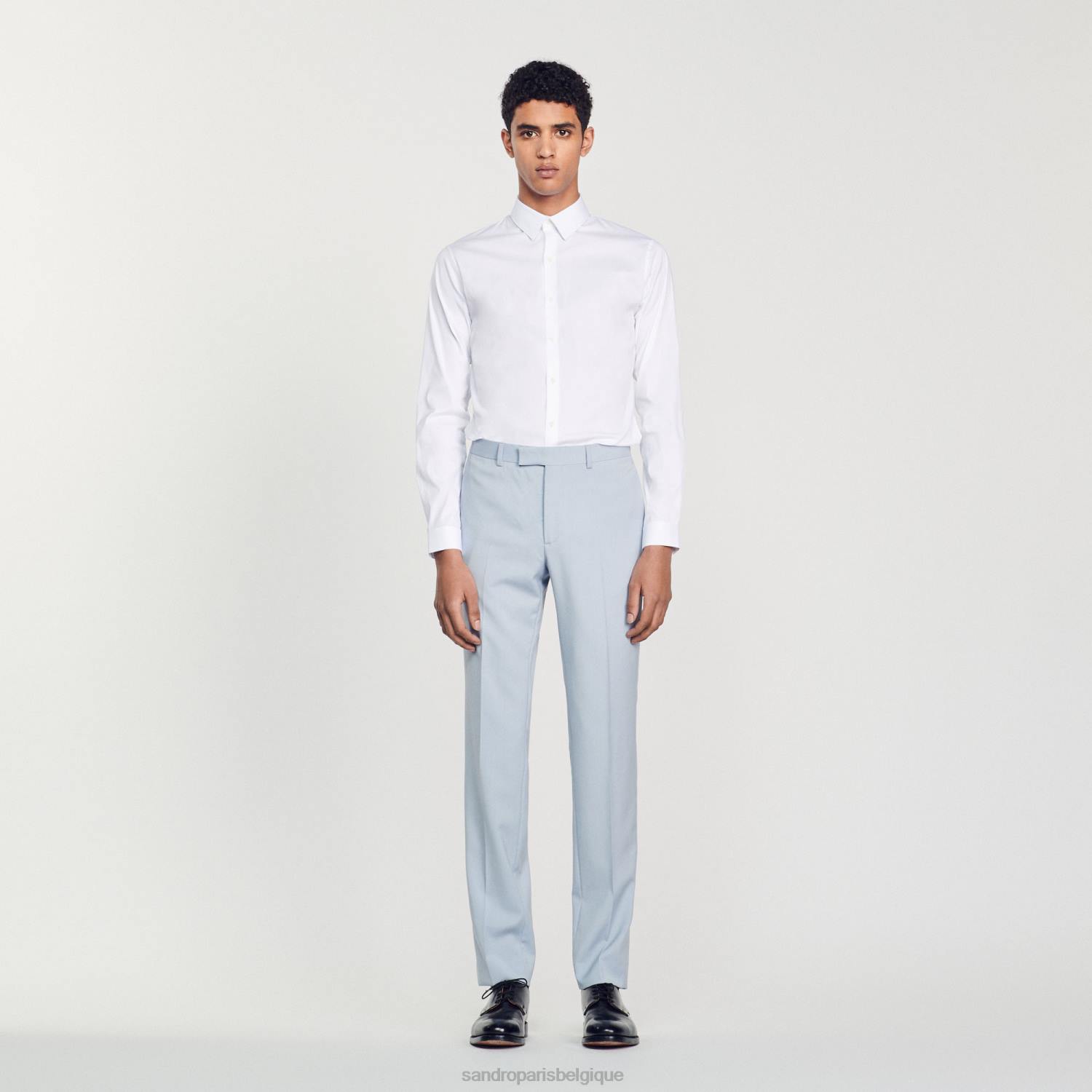 vêtements Sandro Paris pantalon de costume bleu clair Hommes XLXD794