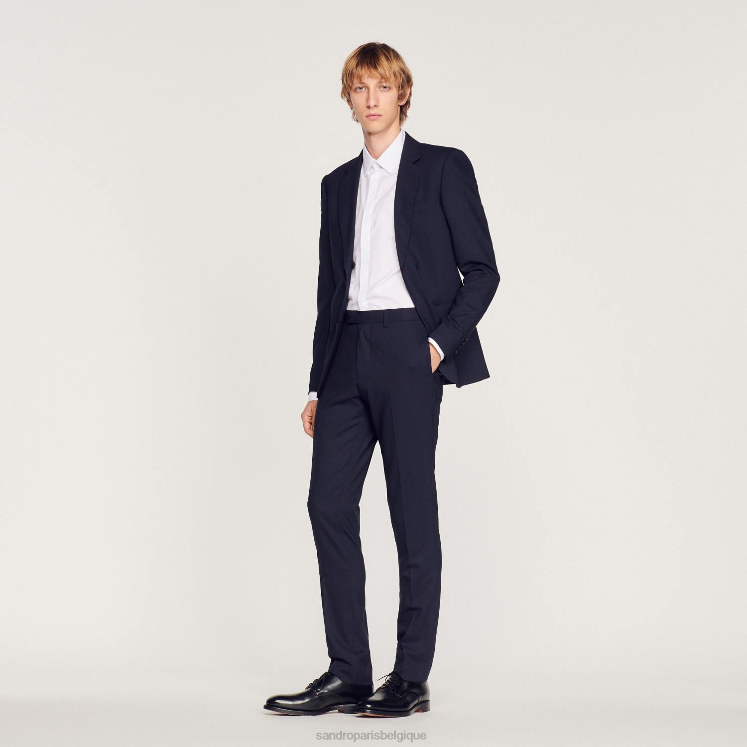 vêtements Sandro Paris pantalon de costume bleu marine Hommes XLXD612