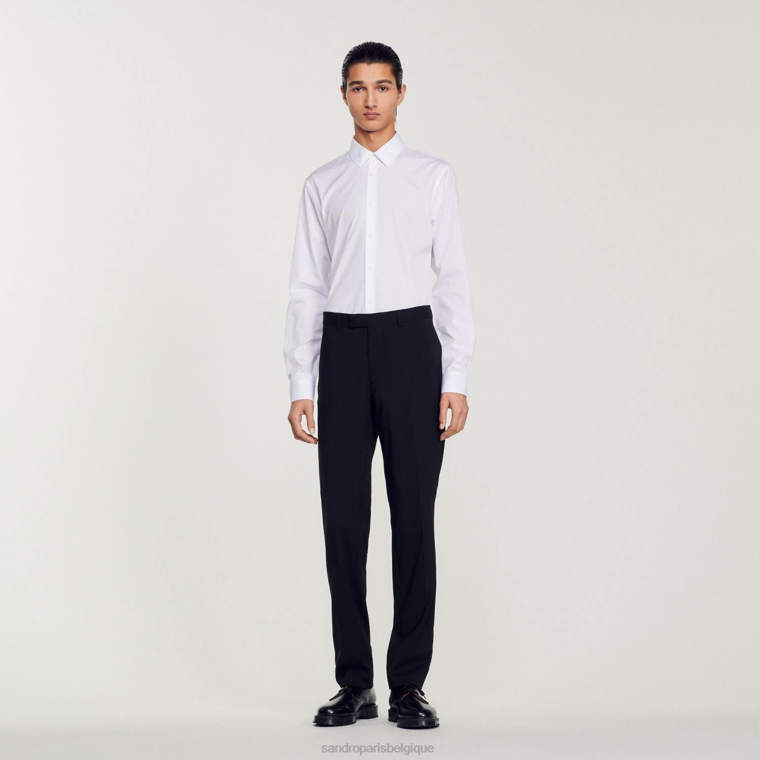 vêtements Sandro Paris pantalon de costume classique noir Hommes XLXD592