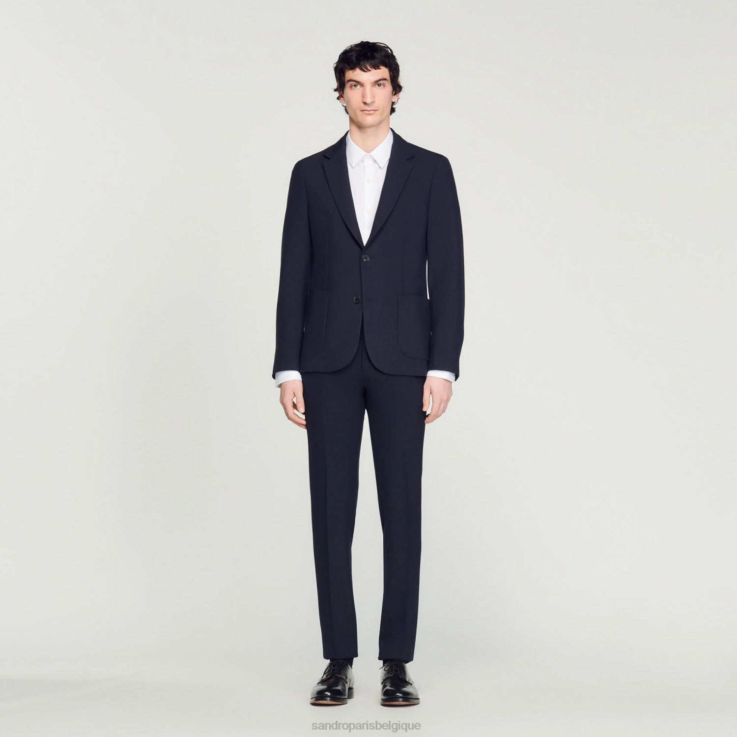 vêtements Sandro Paris veste de costume déstructurée bleu marine Hommes XLXD610